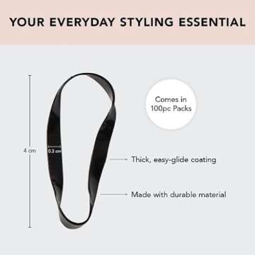 Kitsch No Snag Small Hair Ties - Elastic Rubber Bands for Hair | Women's Hair Elastics - 1 pack, 100...