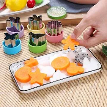 1.5" Vegetable Cutter Shapes Set - Mini Cookie Cutters Fruit Cookie Pastry Stamps Mold for Kids Baking and Food Supplement Tools Accessories (20pack)