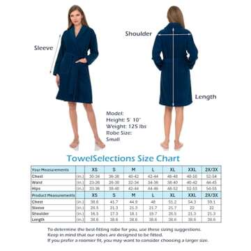 TowelSelections Women’s Robe, 100% Cotton Short Terry Shawl Bathrobe