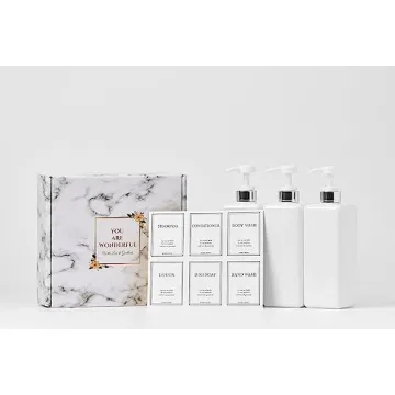 HARRA HOME Elegant Refillable Pump Bottle Set for Baths