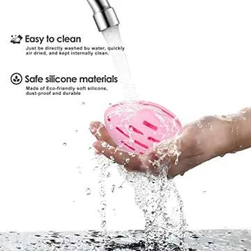 Makeup Sponge Holder, DYRENAC Breathable Beauty Blender Holder, Washable Silicone Make Up Sponges Drying Case, Travel Essentials Makeup Sponge Organizer-Pink