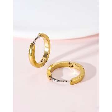 Limerencia G23 Pure Titanium Hypoallergenic Huggie Hoop Earrings for Women Sensitive Ears (12 Millim...