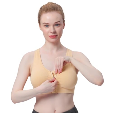 Women's Zip Front Sports Bra for Comfort and Support