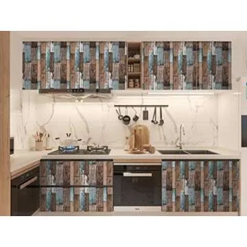 Heroad Brand Contact Paper for Walls Realistic Wood Panel Effect Backsplash Peel and Stick Wallpaper for Bedroom Cabinets Wood Contact Paper Classroom Removable Wallpaper Wall Covering 17.7"x78.7"