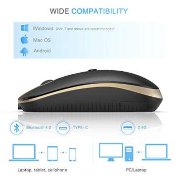 VssoPlor Type C Wireless Mouse-Gold