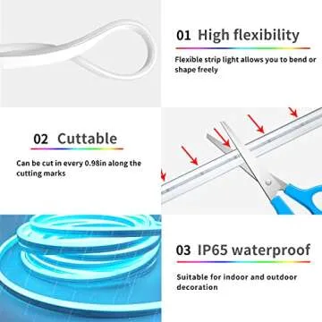 Segrass 50ft RGB LED Neon Rope Lights for Indoor & Outdoor Decor