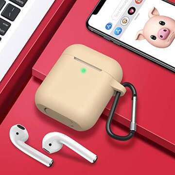 SATLITOG Silicone AirPods Case with Secure Carabiner