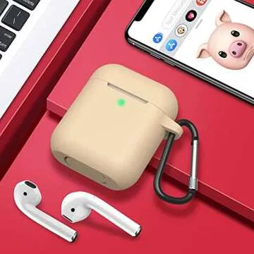 SATLITOG Silicone AirPods Case with Secure Carabiner
