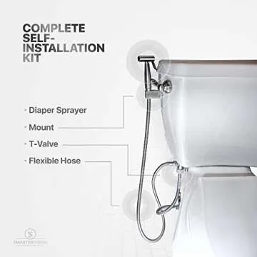 Easy-Install Cloth Diaper Sprayer for Toilets – Luxury Handheld Bidet Attachment – Multi-Use Toilet Faucet with Simple Pressure Control (Straight Sprayhead)