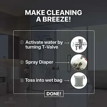 Easy-Install Cloth Diaper Sprayer for Toilets – Luxury Handheld Bidet Attachment – Multi-Use Toilet Faucet with Simple Pressure Control (Straight Sprayhead)