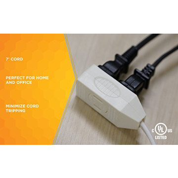 Woods 7ft Slimline Flat Plug Extension Cord for Home