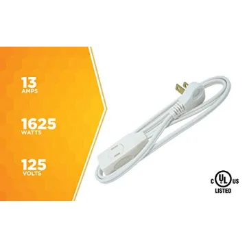 Woods 7ft Slimline Flat Plug Extension Cord for Home