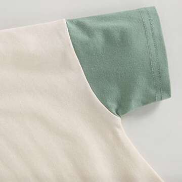 WALLARENEAR Bubble Romper Newborn Baby Boy Girl Solid Color/Color Block Bodysuit Short Sleeve Sweatshirt Romper Summer Clothes (Color Block Pink Collar, 0-3 Months)