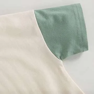 WALLARENEAR Bubble Romper Newborn Baby Boy Girl Solid Color/Color Block Bodysuit Short Sleeve Sweatshirt Romper Summer Clothes (Color Block Pink Collar, 0-3 Months)