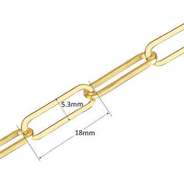 Reoxvo Gold Paperclip Chain for Men Cuban Curb Link Chain Necklace for Mens Pendants Thick Gold Chains Necklaces