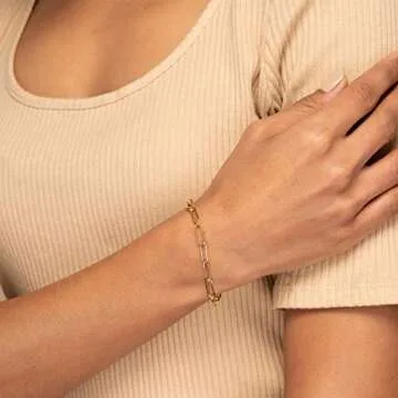 Reoxvo Gold Paperclip Chain for Men - Stylish & Durable Necklace