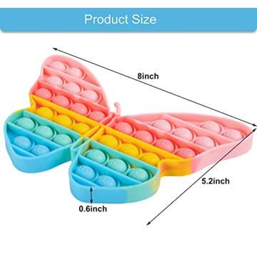 AIZIXIN Pop Bubble Fidget Sensory Toys, Squeeze Sensory Toys, Novelty Gifts for Boys and Girls, Stress Relief and Anti-Anxiety Tools for Kids and Adults (Butterfly)