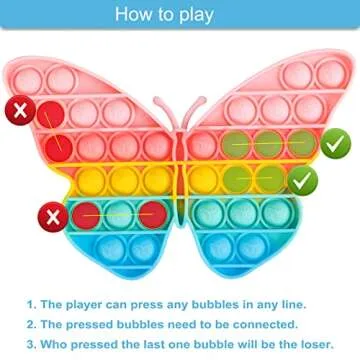 AIZIXIN Pop Bubble Fidget Sensory Toys, Squeeze Sensory Toys, Novelty Gifts for Boys and Girls, Stress Relief and Anti-Anxiety Tools for Kids and Adults (Butterfly)