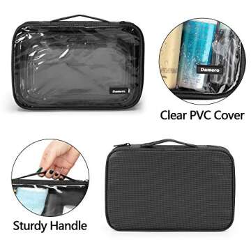 Damero 4pcs Clear Toiletry Bag Packing Cubes for Travel