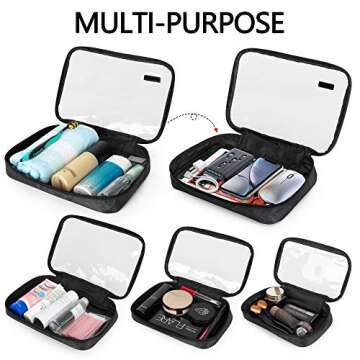 Damero 4pcs Clear Toiletry Bag Packing Cubes for Travel