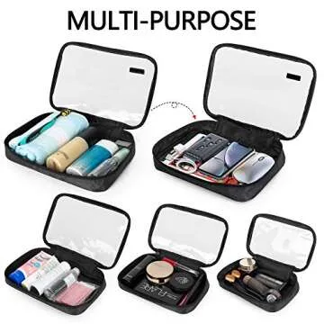 Damero 4pcs Clear Toiletry Bag Packing Cubes for Travel