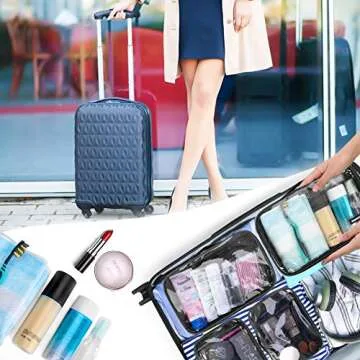 Damero 4pcs Clear Toiletry Bag Packing Cubes for Travel