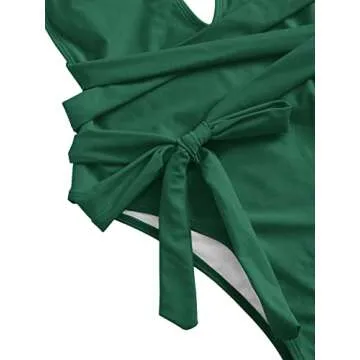 Stylish Lilosy Lace Up Monokini for Women - Dark Green