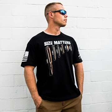 Grunt Style Size Matters Men's T-Shirt (Black, Large)