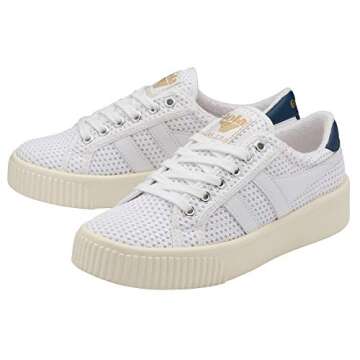 Gola Women's White Vintage Blue Sneakers - Classic Comfort