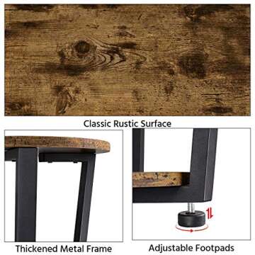 Yaheetech Round End Table, Side Table for Living Room Set of 2, Industrial Side Table with 2-Tier Storage Shelf Round Living Room Table Sofa Tables Small Accent Table Space Saving, Rustic Brown
