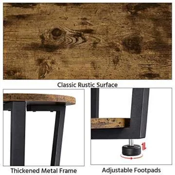 Yaheetech Round End Table, Side Table for Living Room Set of 2, Industrial Side Table with 2-Tier Storage Shelf Round Living Room Table Sofa Tables Small Accent Table Space Saving, Rustic Brown
