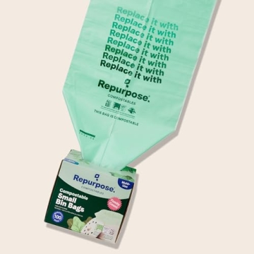 Repurpose Compostable 3 Gallon Trash Bags, 100 Count