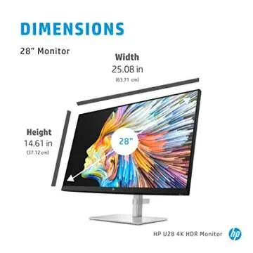 HP U28 4K HDR - Computer Monitor for Content Creators with IPS Panel, HDR, Factory Calibration, and ...