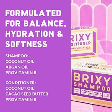 BRIXY Balancing Shampoo & Conditioner Bar Set for All Hair Types