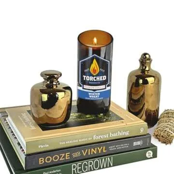 Torched Beer Scented Candles | Natural Soy Wax Candle | Winter Wheat Scent 8 oz | Makes a Great Gift for Men, Beer Lovers, and Collectors | Bar Man-Cave Decor and Accessories