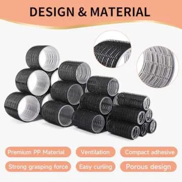 50Piece Hair Rollers set,Self Grip Hair Curlers for Long Medium Short Hair,(6 Jumbo + 6 Large + 6 Medium + 6 Small Hair Rollers + 1 Storage Bag) and 24Pcs Hair Clips /4-sizes 60 45 36 25mm