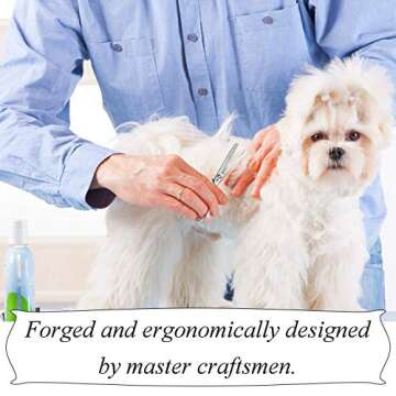 Univinlions 7 Inch Dog Grooming Scissors, Curved, Blending, Thinning, Trimming Shears for Professional, Beginner or Home Groomer, Premium-grade Japanese 440C Stainless Steel (7"-Thinner)