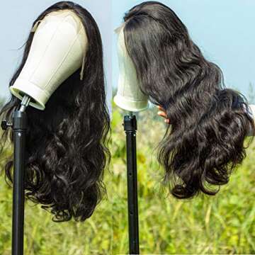 LIKE HER 360 Body Wave Lace Frontal Wig Pre Plucked with Baby Hair Brazilian Lace Front Human Hair Wigs for Women Unprocessed Virgin Human Hair Wigs 150% Density Natural Hair Line 20 inch…