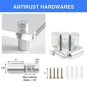 NIUBEE Clear Acrylic 8x10 Wall Mount Picture Frame, Floating Frames for Photography Display (Full Fr...