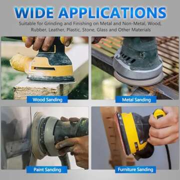 70 Pieces Wet Dry Sanding Discs, VIBRATITE 5 Inch 8 Holes Hook and Loop Sandpaper 400/600/800/1000/1500/2000/3000 Assortment Grits for Orbital Sander Automotive Wood Metal Plastic Sanding Polishing