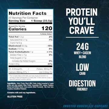 PEScience Select Low Carb Protein Powder, Chocolate Cupcake, 27 Serving, Keto Friendly and Gluten Free