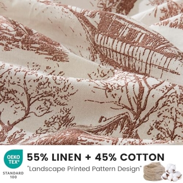 BISELINA Vintage Linen King Duvet Cover Set - Breathable Style