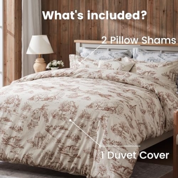 BISELINA Vintage Linen King Duvet Cover Set - Breathable Style