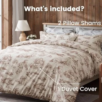 BISELINA Vintage Linen King Duvet Cover Set - Breathable Style