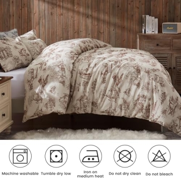BISELINA Vintage Linen King Duvet Cover Set - Breathable Style