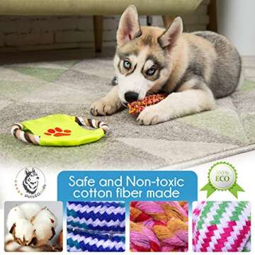 Pets&Goods Dog Rope Toy for Active Chewers, Heavy Duty Rope Toy for Small Breed, Washable 100% Cotto...