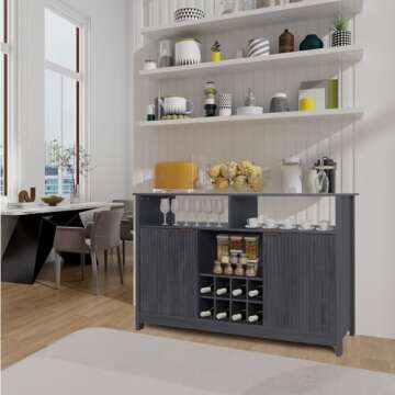 YUSING 51" Sideboard Buffet Cabinet with Storage, Coffee Bar Cabinet, Coffee Station, Accent Cabinet...