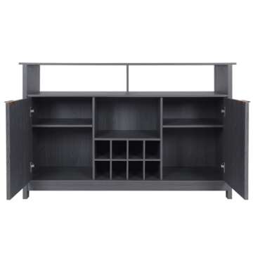 YUSING 51" Sideboard Buffet Cabinet with Storage, Coffee Bar Cabinet, Coffee Station, Accent Cabinet with Wine Rack for for Kitchen, Living Room, Entryway