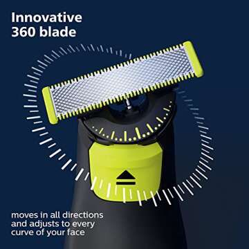 Bundle of Philips Norelco OneBlade 360 Pro Hybrid Electric Trimmer, QP6531/70, Black + Philips Norelco Genuine OneBlade 360 Blade Replacement Blades, 2 Count, QP420/80