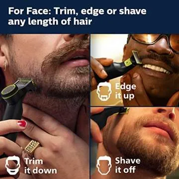 Bundle of Philips Norelco OneBlade 360 Pro Hybrid Electric Trimmer, QP6531/70, Black + Philips Norelco Genuine OneBlade 360 Blade Replacement Blades, 2 Count, QP420/80